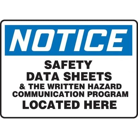 OSHA NOTICE SAFETY SIGN SAFETY DATA MCHM804XV